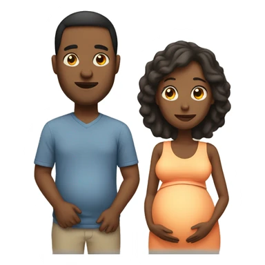 A pregnant woman with her husband  sticker