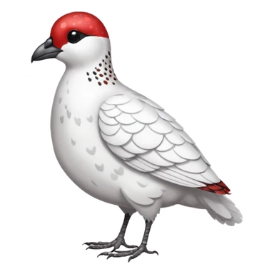 Rock Ptarmigan, full body, with red marking over eye sticker
