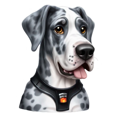 Blue Merle Great Dane dressed as darth Vader sticker