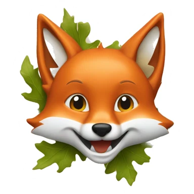 FOX diving in oak leaf sticker