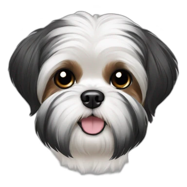 shih tzu dog with black hair sticker