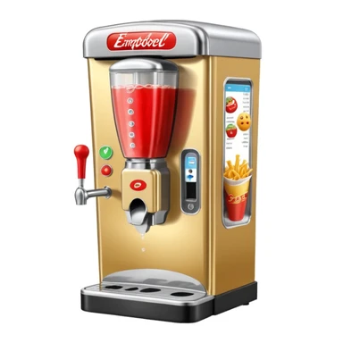 Digital soda dispenser in a fast food restaurant background  sticker