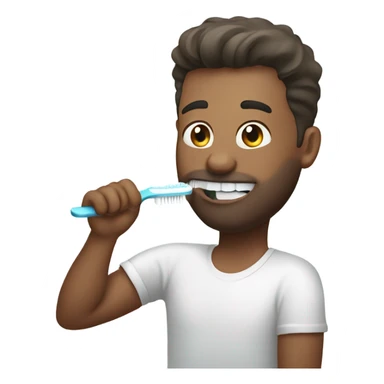 Brushing teeth with no toothbrush sticker