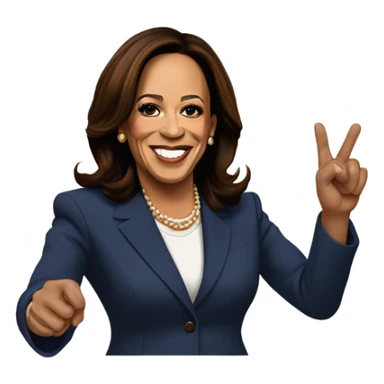 Kamala Harris crossing her fingers sticker