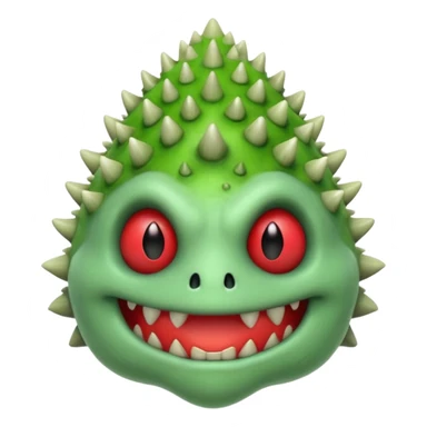 poisonous mushroom monster portrait, head and shoulders only, toxic green glow, scary grin, spiky mushroom head, 3D cartoon, mobile game icon style, clean background, no text, no watermark

 sticker