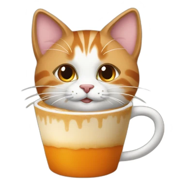 cat with pumpkin spice latte sticker
