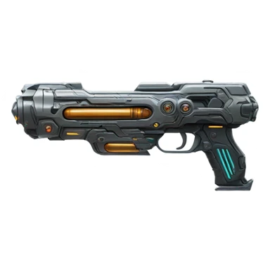 sci fi gun direct front barrel view sticker