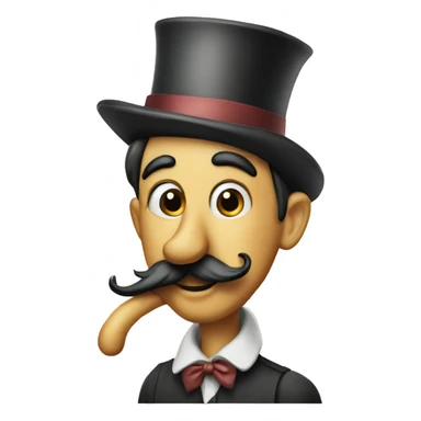 Pinocchio with a long nose and mustache sticker
