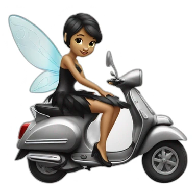tinkerbell in black vespa sticker