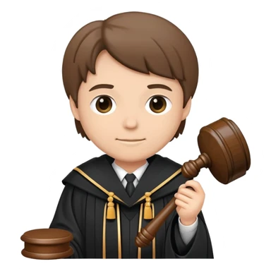 Wearing judges robes holding a gavel  sticker