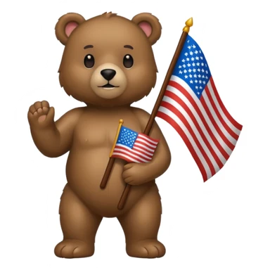 Patriotic bear sticker