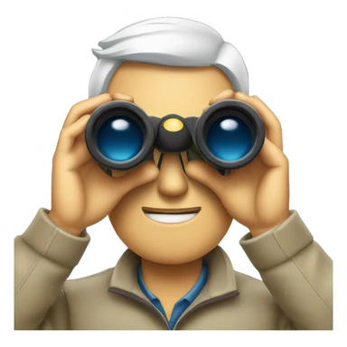 man looking through binoculars sticker