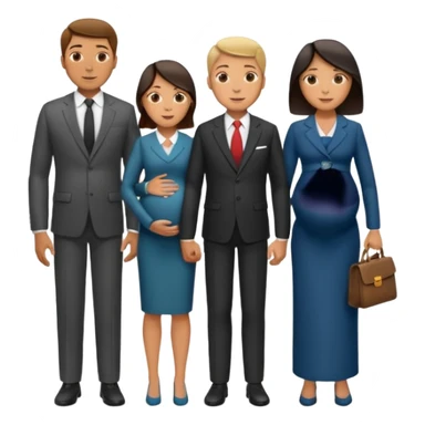 Ok keep this just change it a bit. Make them separate from each other so you know who who’s on the side and who’s on the dad side dad‘s family is standing next to him, wife family standing next to her. And T he wife is pregnant. sticker