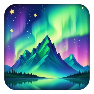 northern lights and stars sticker