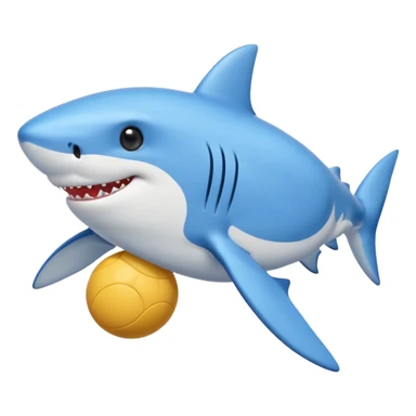 mały słodki shark z piłkom sticker