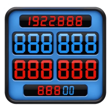  score board blue (#00A3E0) and red (#F9423A) sticker