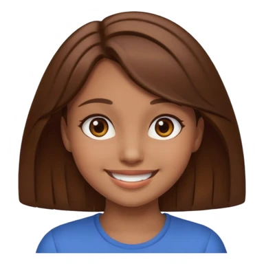 Girl brown hair like emoji sticker