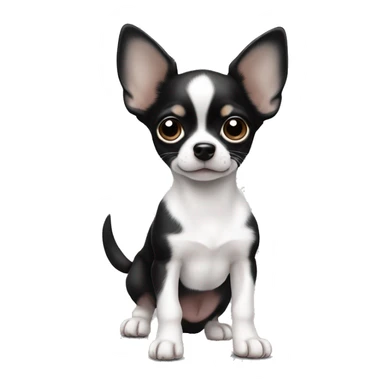 Black and white chihuahua puppy big ears sticker