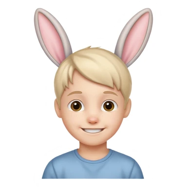 kid with bunny ears sticker