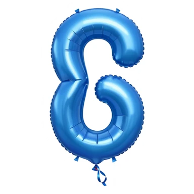 Number four in blue balloons sticker