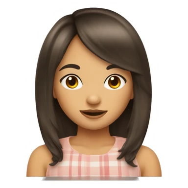 small cottage with a brunette girl with curtain bangs  sticker