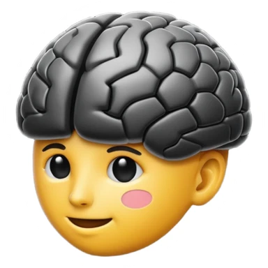   Create an emoji in which it is representing AI brain in black color professional and luxury brand type sticker