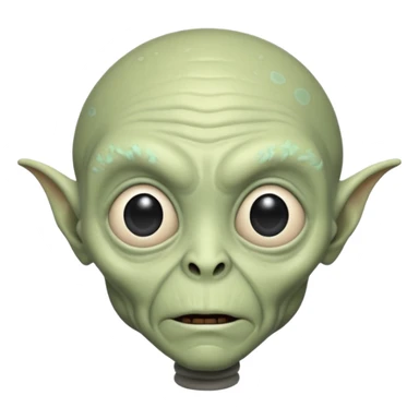 an old aliens with a little hair, white skin sticker