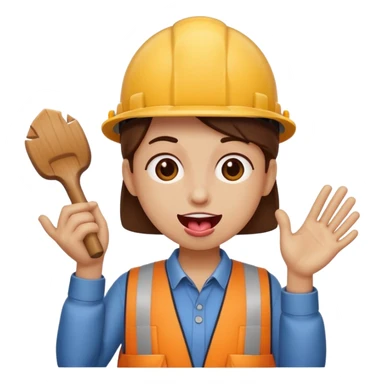 tongue out with hands to the side like digging sticker