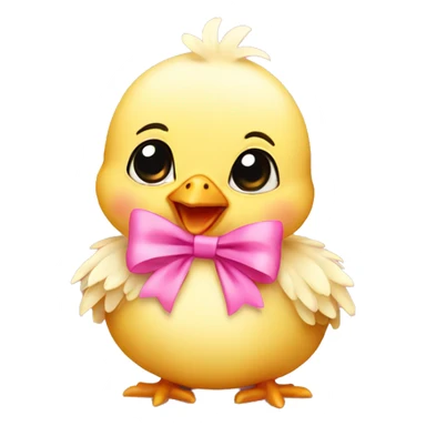 Baby chicken with pink bow sticker