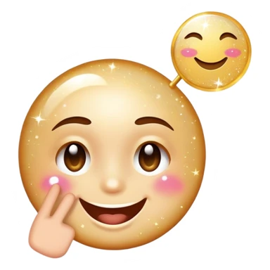 winking face holding a sparkling sign with extra sparkles sticker