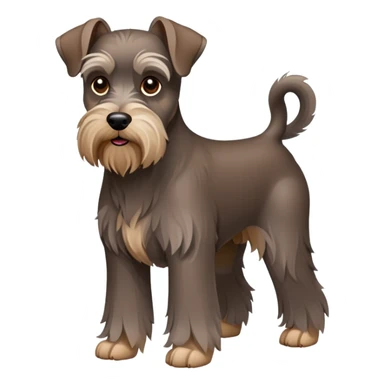 brown schnauzer dog full body sticker