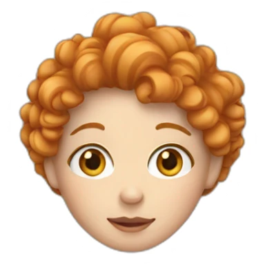 white curly ginger girl sticker