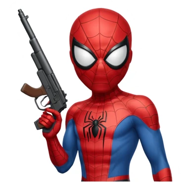 Spiderman with gun sticker