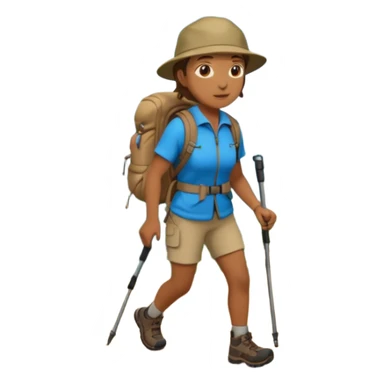 hiking person sticker