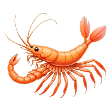 a shrimp in pixel art with "Envie de crevette" written below sticker