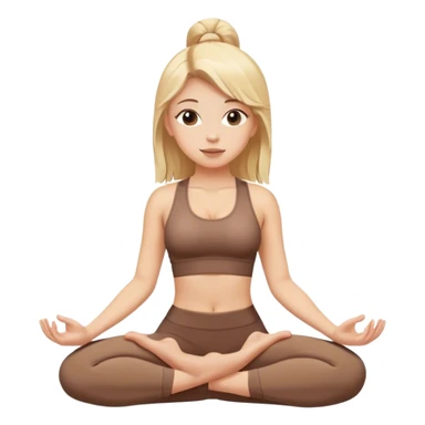 White girl with blonde hair doing yoga brown set sticker