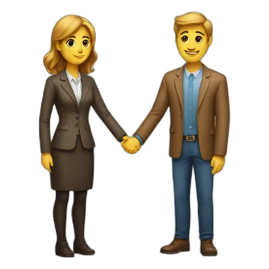 A man and a woman shaking hands sticker