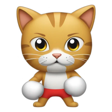 A cat boxing sticker