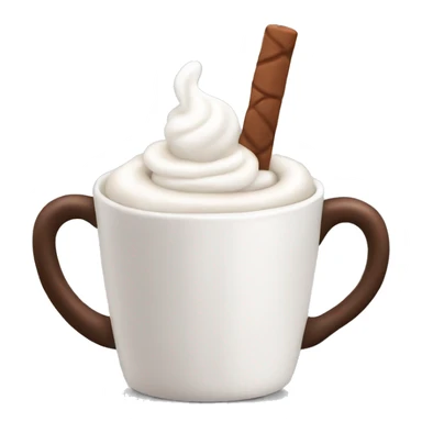 Mug of hot chocolate with marshmallows and whipped cream  sticker