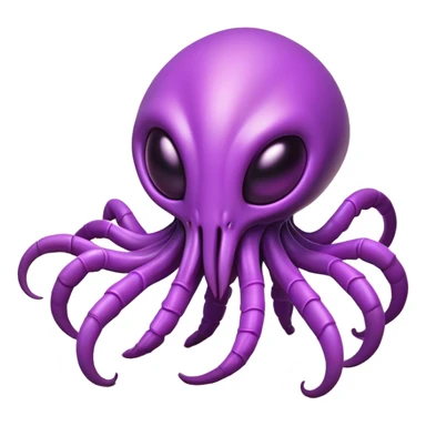 Clash of Clans aesthetic: Cinematic Playful Zerg Alien Emoji, rendered in a 3D vector-style similar to standard emojis with minimal shading and bold, simplified shapes. A compact, isometric, otherworldly creature with insectoid, organic details and subtle, eerie tentacles, softly glowing with a sinister alien charm. Simplified yet unmistakably iconic, highly detailed and consistent, glowing with a soft, spectral radiance and high shine. Stylized with a touch of bio-engineered mischief and a soft glowing outline, capturing the essence of a fearsome extraterrestrial menace with a playful twist! sticker