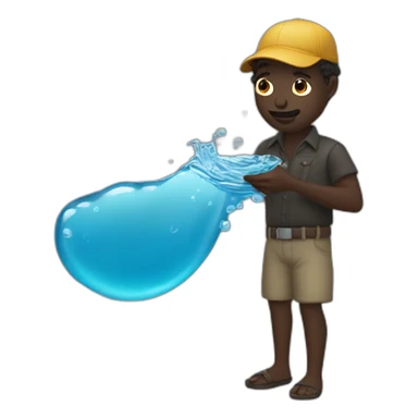 Mamadou noir qui boit de l'eau pour la première fois  sticker