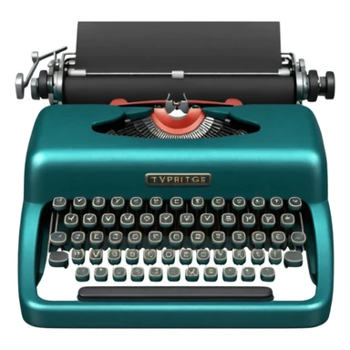 vintage typewriter in color #05566b sticker