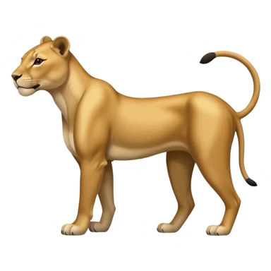 a lioness's silhouette with four legs sticker