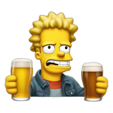 Bart Simpson qui boit une bière sticker