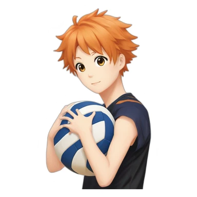 Hinata Shoyo in Haikyuu with volleyball's ball sticker