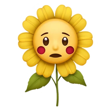 Pensive emoji with wilted flower  sticker