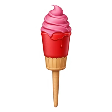Red frozen juice ice cream on a stick 3d sticker