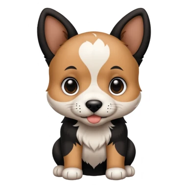 puppy with tattoo on its face sticker