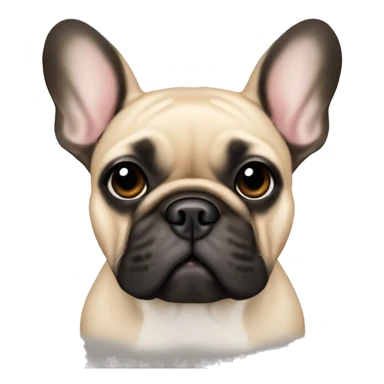 Beige French bulldog with black ears  sticker