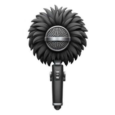 boom fluffy microphone sticker
